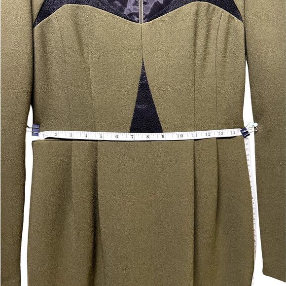 Runway Ultra Ray Crepe Transporter Nanette Lepore Dress in Olive - Picture 7 of 9